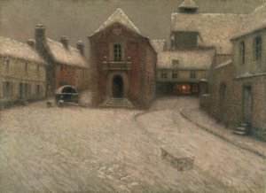 Gerberoy im Schnee von Henri Eugene Augustin Le Sidaner