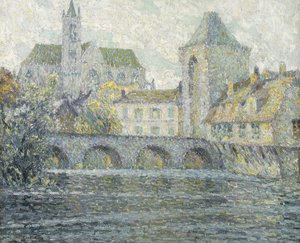 Moret Landschaft, die Brücke von Henri Eugene Augustin Le Sidaner