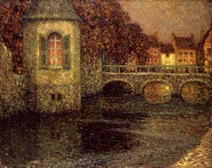 Nacht in der Normandie von Henri Eugene Augustin Le Sidaner