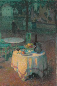 Hafencafé von Henri Eugene Augustin Le Sidaner