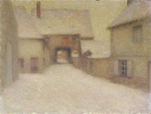 Schnee, das alte Dorf, Gerberoy