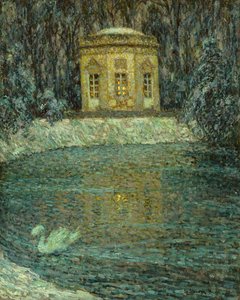Der Musikpavillon im Schnee von Henri Eugene Augustin Le Sidaner