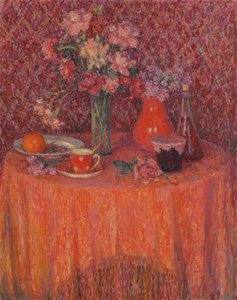 Der Tisch, Harmonie in Rot von Henri Eugene Augustin Le Sidaner