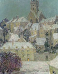 Winterabend, Blick auf eine Stadt