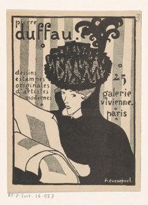Visitenkarte des Kunsthändlers Pierre Duffau in Paris von Henri Evenepoel