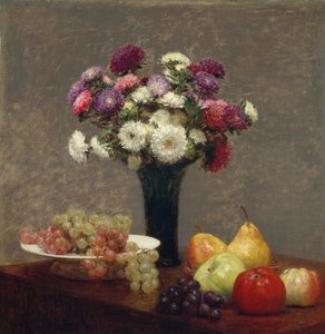 Astern und Früchte auf einem Tisch, 1868 von Ignace Henri Jean Fantin Latour