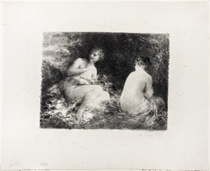 Badende Frauen, zweite mittlere Platte von Ignace Henri Jean Fantin Latour