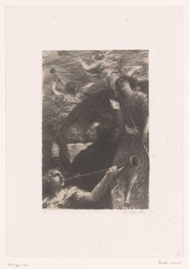 Berlioz dirigiert zwischen vier posauneblasenden Engeln, Tuba mirum spargens sonum, Leben und Werke von Hector Berlioz (Serientitel) von Ignace Henri Jean Fantin Latour
