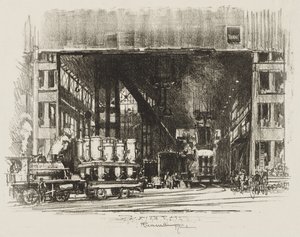 Englische Kriegsarbeit: Die Urnen, Große Granaten gießen von Ignace Henri Jean Fantin Latour