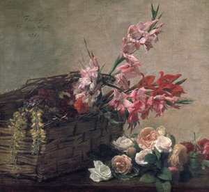 Gladiolen und Rosen, 1880