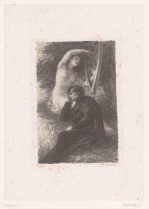 Lélio hört den Klängen einer Harfe zu von Ignace Henri Jean Fantin Latour