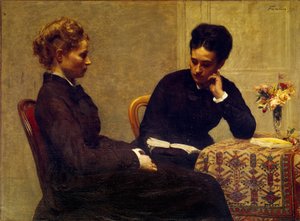 Lesen Eine Frau liest einer jungen blinden Person vor von Ignace Henri Jean Fantin Latour