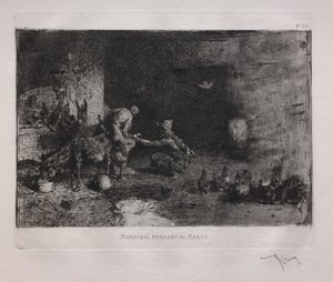 Ein Maultier in Marokko beschlagen von Ignace Henri Jean Fantin Latour