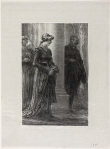 Die Meistersinger von Nürnberg, Akt I: Walther und Eva treffen sich von Ignace Henri Jean Fantin Latour