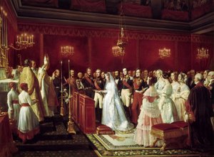 Hochzeit von Prinzessin Victoria von Sachsen-Coburg und Prinz Louis, Herzog von Nemours in Saint-Cloud, 27. April