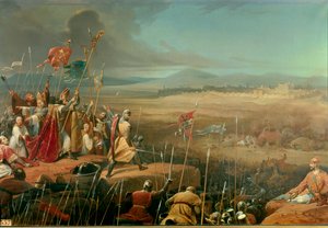 Erster Kreuzzug: Schlacht unter den Mauern von Antiochia zwischen den Kreuzfahrern unter Bohemund und der Armee von Karbouka
