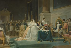 Die Scheidung der Kaiserin Josephine (1763-1814) am 15. Dezember 1809, graviert von Jean Pierre Marie Jazet, 1851