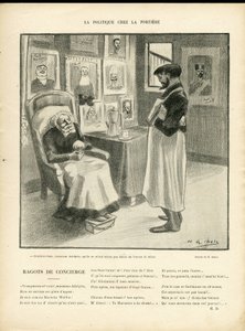 Illustration von H. G. Ibels (1867-1936) in Le Rire, 08/01/10 - Politik im Portiere - Ausländische Souveräne, Identifikator - Loubet Emile von Henri Gabriel Ibels