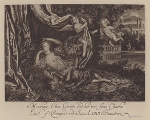 Nell Gwyn und ihre zwei Söhne, Charles, Earl of Burford, und James, Lord Beauclerk von Henri Gascar