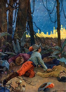 Darstellung von El Dorado (El Dorado oder Eldorado), einer legendären Goldstadt, die im 16. und 17. Jahrhundert Europäer anzog und zur Zeit der Eroberung der Neuen Welt durch die Konquistadoren im 16. Jahrhundert entstand (Der Mythos von El Dora von Henri Gaston Darien