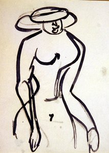 Eine Wespen-Taille Spaziergängerin