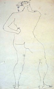 Weiblicher Akt von hinten