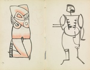 Kauernde Frau und stehender Mann von Henri Gaudier Brzeska