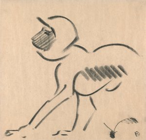 Kauernder Affe