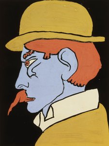 Mann mit Schnurrbart, Profil, ca. 1911-12