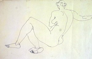 Liegender weiblicher Akt von hinten