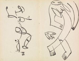 Studien von zwei tanzenden Figuren