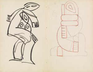 Studie einer weiblichen Figur, abstrakte Figurenstudie