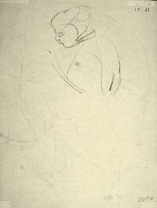 Studie einer Frau, die nach unten schaut von Henri Gaudier Brzeska