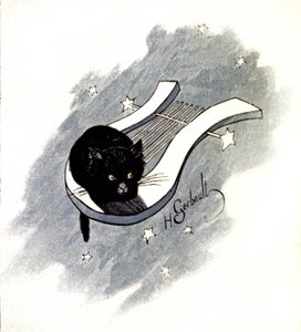 Le Chat Noir, Pariser Kabarett, ca. 1900 (Illustration) von Henri Gerbault
