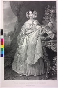 Herzogin von Mecklenburg-Schwerin und ihr Sohn Ludwig Philipp Helen von Henri Grevedon