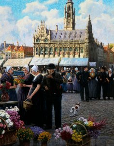 Der Blumenmarkt in Middelburg von Henri Houben