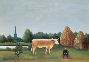 Szene in Bagneux am Stadtrand von Paris von Henri J.F. Rousseau