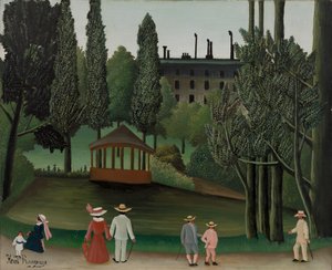 Blick auf den Montsouris-Park, der Kiosk, wahrscheinlich 1908-1910 von Henri J.F. 1844 1910 Rousseau