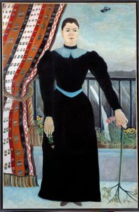 Porträt einer Frau am Fenster, Gemälde von Henri Rousseau dit Le Douanier Rousseau von Henri J.F. Rousseau