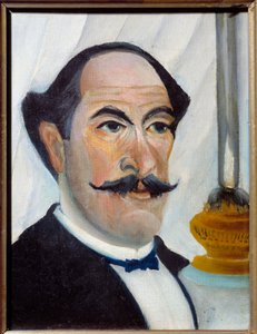 Selbstporträt mit Lampe Gemälde von Henri Rousseau dit Le Douanier Rousseau