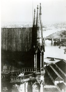 Ansicht der Kathedrale Notre-Dame in Paris und der Seine, ca. 1853 von Henri Jean Louis Le Secq