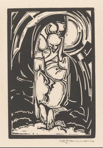 Figur, die ihr Kinn hält von Henri Jonas (signed by artist)
