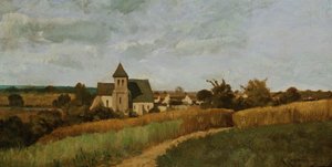 Ein Dorf zur Erntezeit von Henri Joseph Harpignies