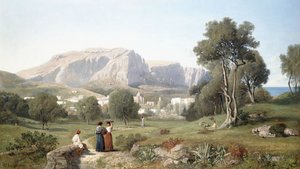 Blick auf die Insel Capri im Golf von Neapel, 1853