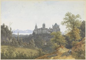 Ansicht von Lausanne, mit Blick auf die Burg und die Kathedrale von Henri Knip