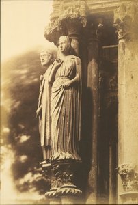 Große Figuren auf der Nordveranda, Kathedrale von Chartres, 1852 von Henri Le Secq
