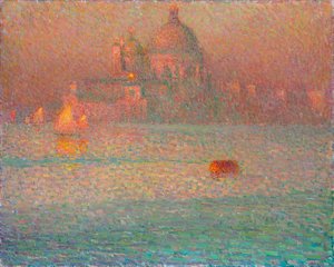Feuerwerk. Wintermorgen in Venedig, 1907 von Henri Le Sidaner