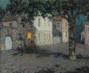 Mondbeschienener Stadtplatz in Cherbourg von Henri Le Sidaner