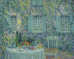 Der Tisch. Die Sonne auf den Blättern, Gerberoy, 1917 von Henri Le Sidaner