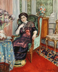 Eine Frau, die in einem Stuhl sitzt, 1911 von Henri Lebasque